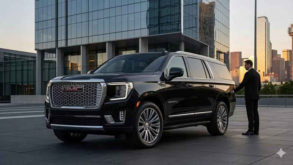 Luxury black car transportation in Dallas Fort Worth